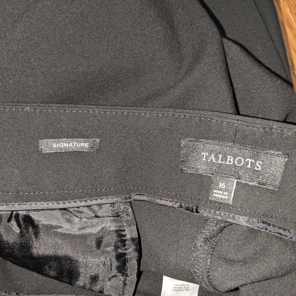 Talbots Signature Dress Pants Womens Size 16 Black Stretch Business Slacks Zip - Picture 5 of 13